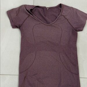lululemon athletica Short Sleeve V-Neck Seamless Top - Plum